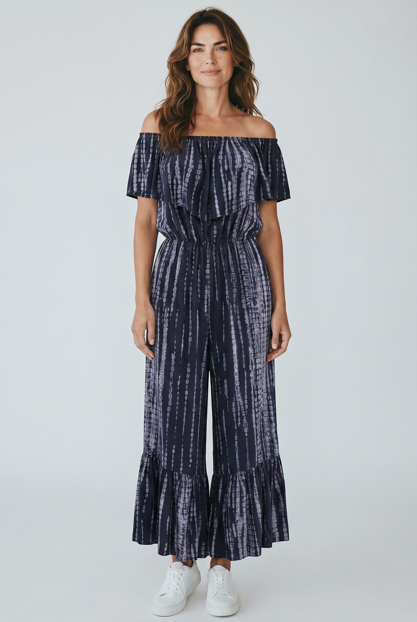 Free People Off-Shoulder Tie Dye Layered Jumpsuit