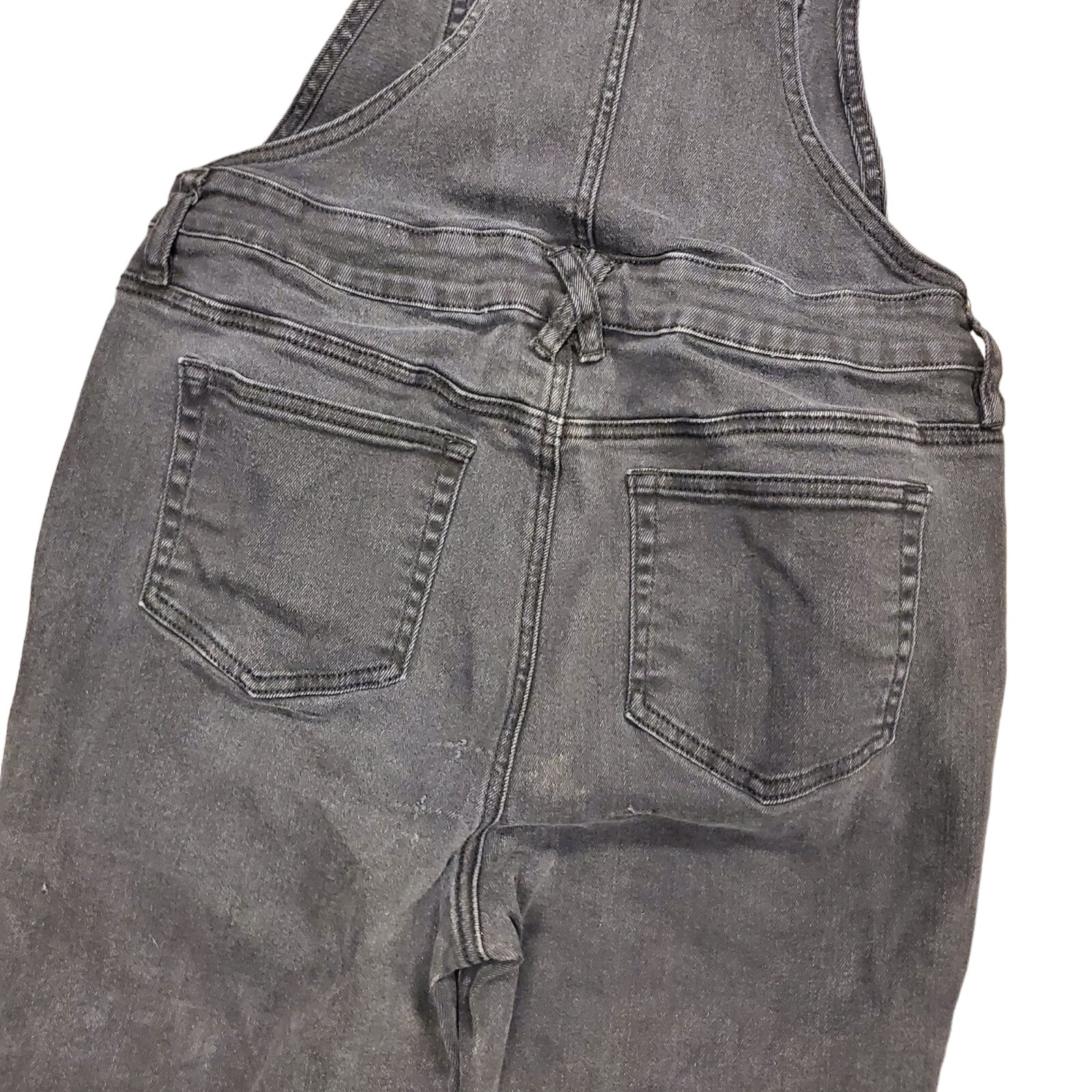 HOT TOPIC Overalls Womens Medium Black Denim Jeans Casual Pockets Buttons Grunge