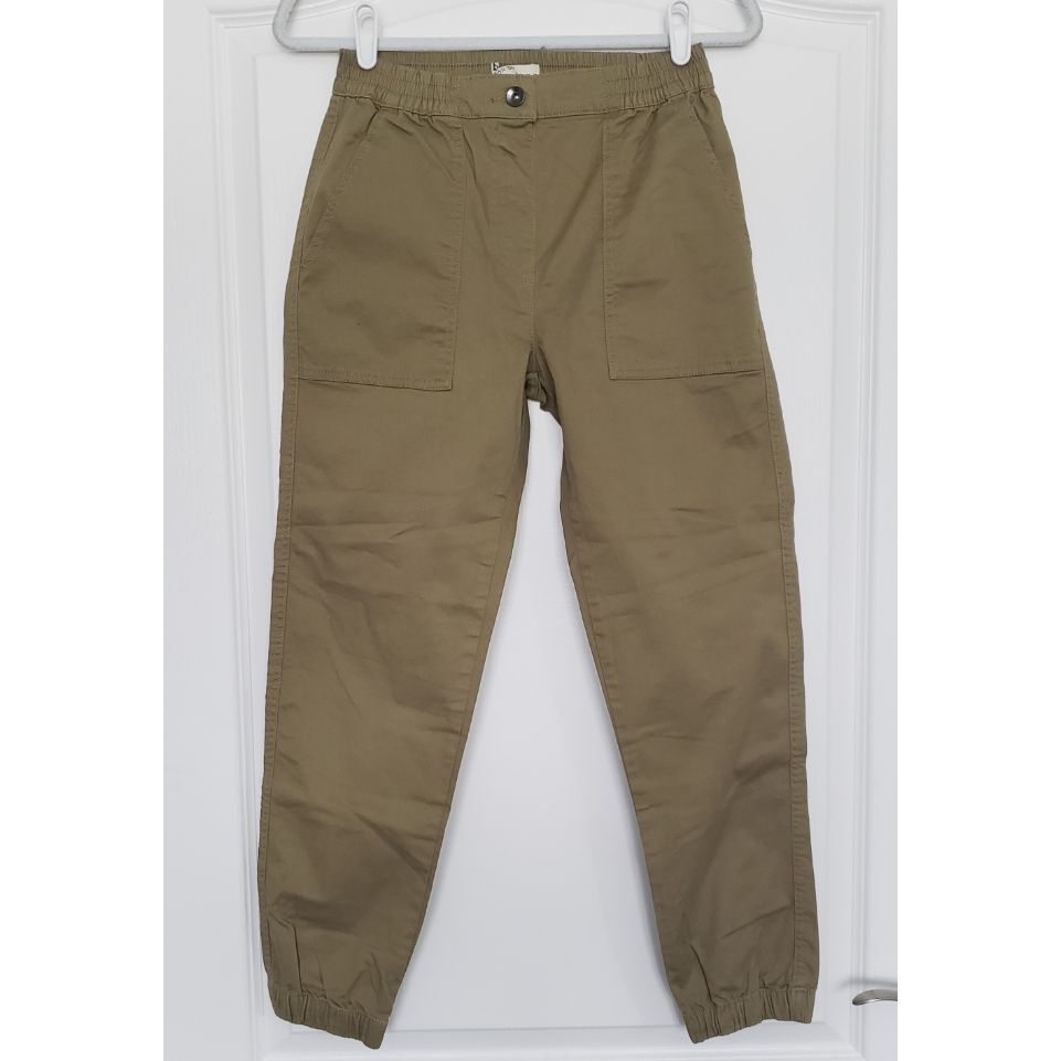 Cotton On Mid Rise Cuffed Chino Light Olive Sz 4 Streetwear Y2K Grunge Utility