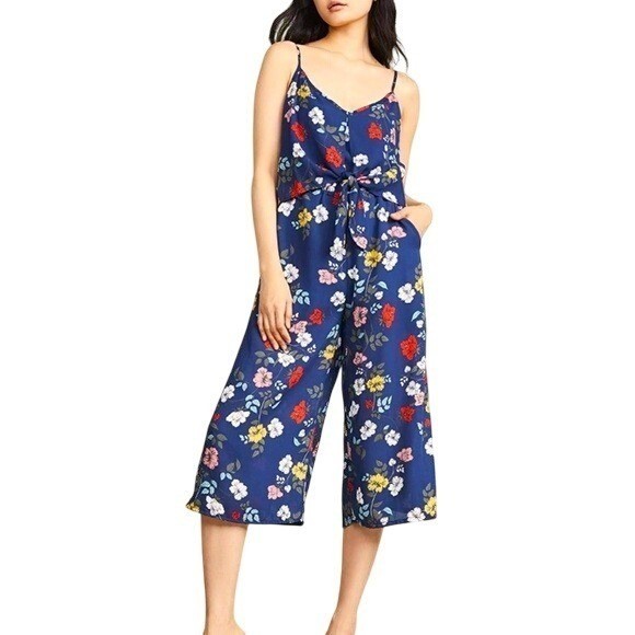JACK by BB Dakota Floral Print Tie Front Sleeveless Jumpsuit – Size M