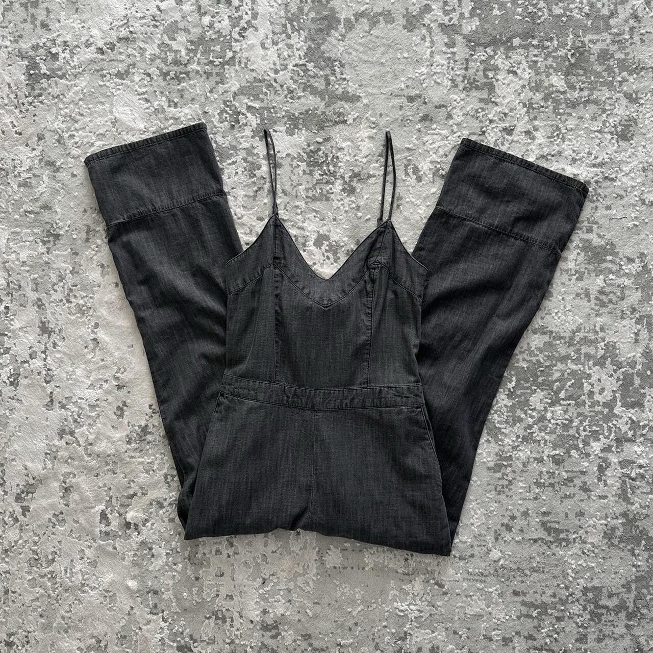 Abercrombie & Fitch Bow-Back Dark Grey Soft Denim Jumpsuit Women’s US 2