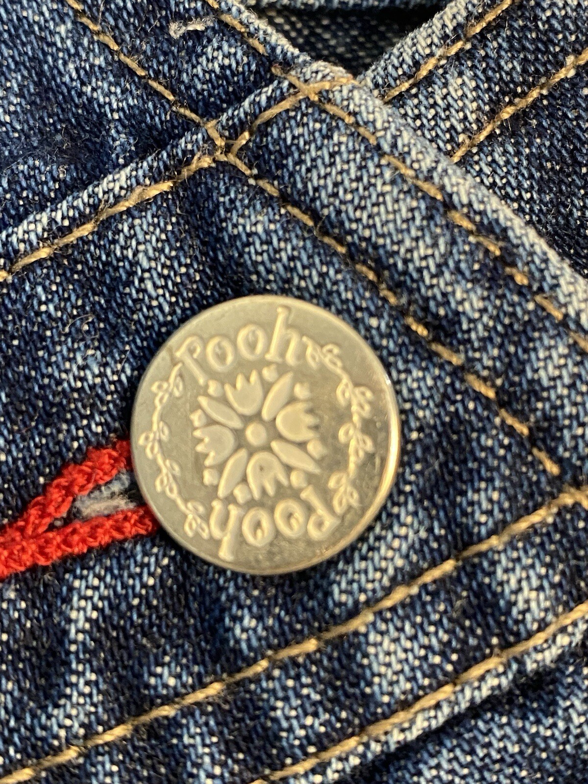 Vtg y2k Main Street Disney Champs 1968 22w/24w short overalls denim tigger pooh