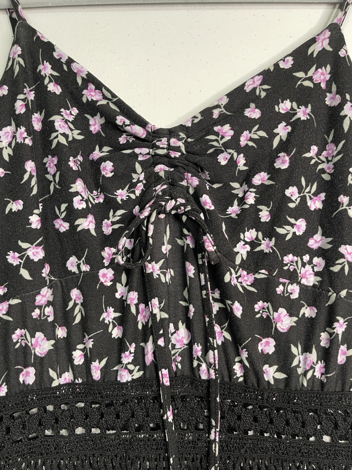 Romper Short Maxi Super Soft Jersey Knit Crochet Adjustable Straps & Chest EUC