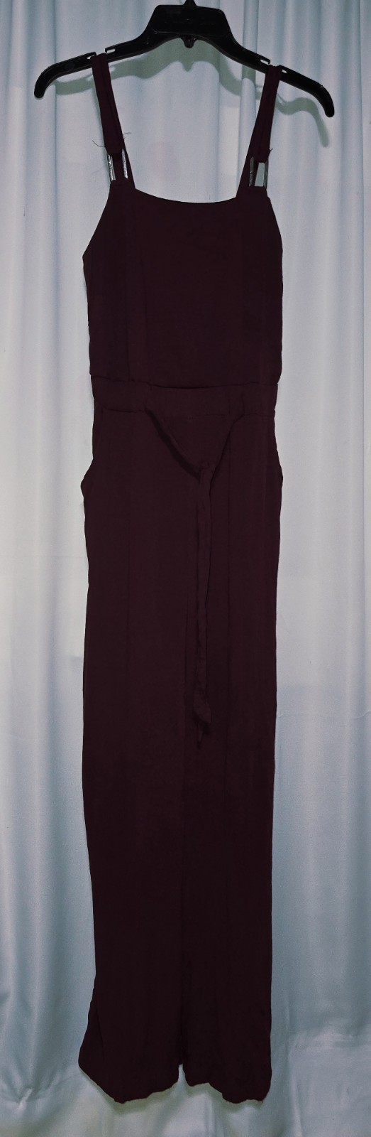 No Boundaries Plum Jumpsuit Side Pockets Size M ( 7-9) Stainless Accents