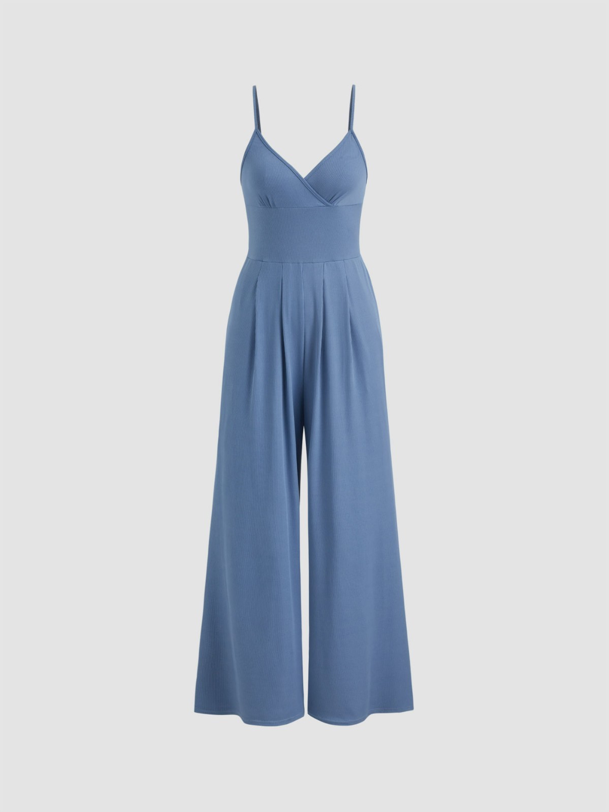 Beautiful V-neck Cami Wide Blue Leg Jumpsuit Size 12 Worn Once