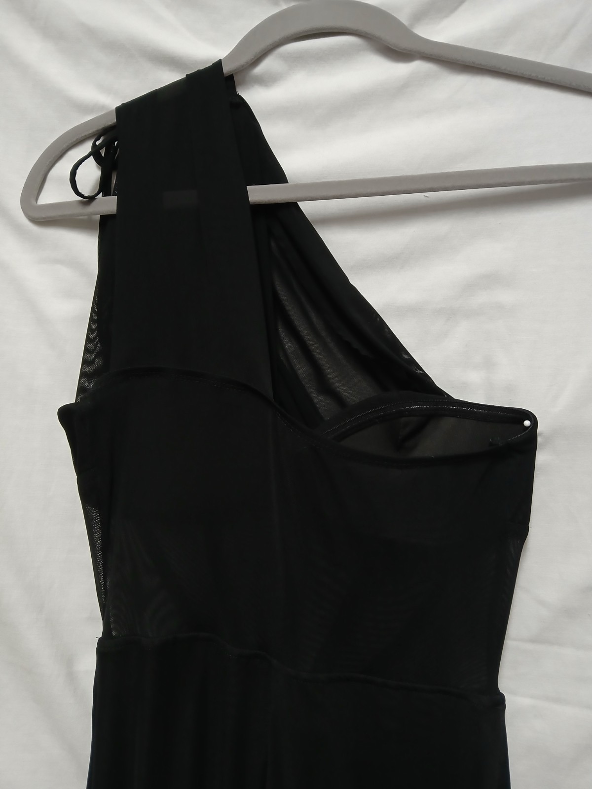 Black One Shoulder Catsuit S Sheer Corset Sexy Glam Party Pinup Holiday Disco