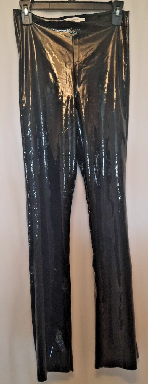 NWT good american pants size 4 Black Very Shiny built in thong msrp $129