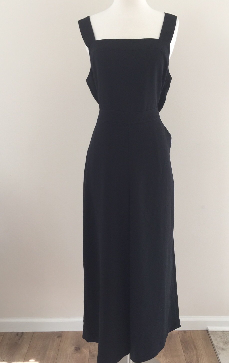 New MADEWELL apron bow-back jumpsuit True Black Sz 14 SPRING ’17