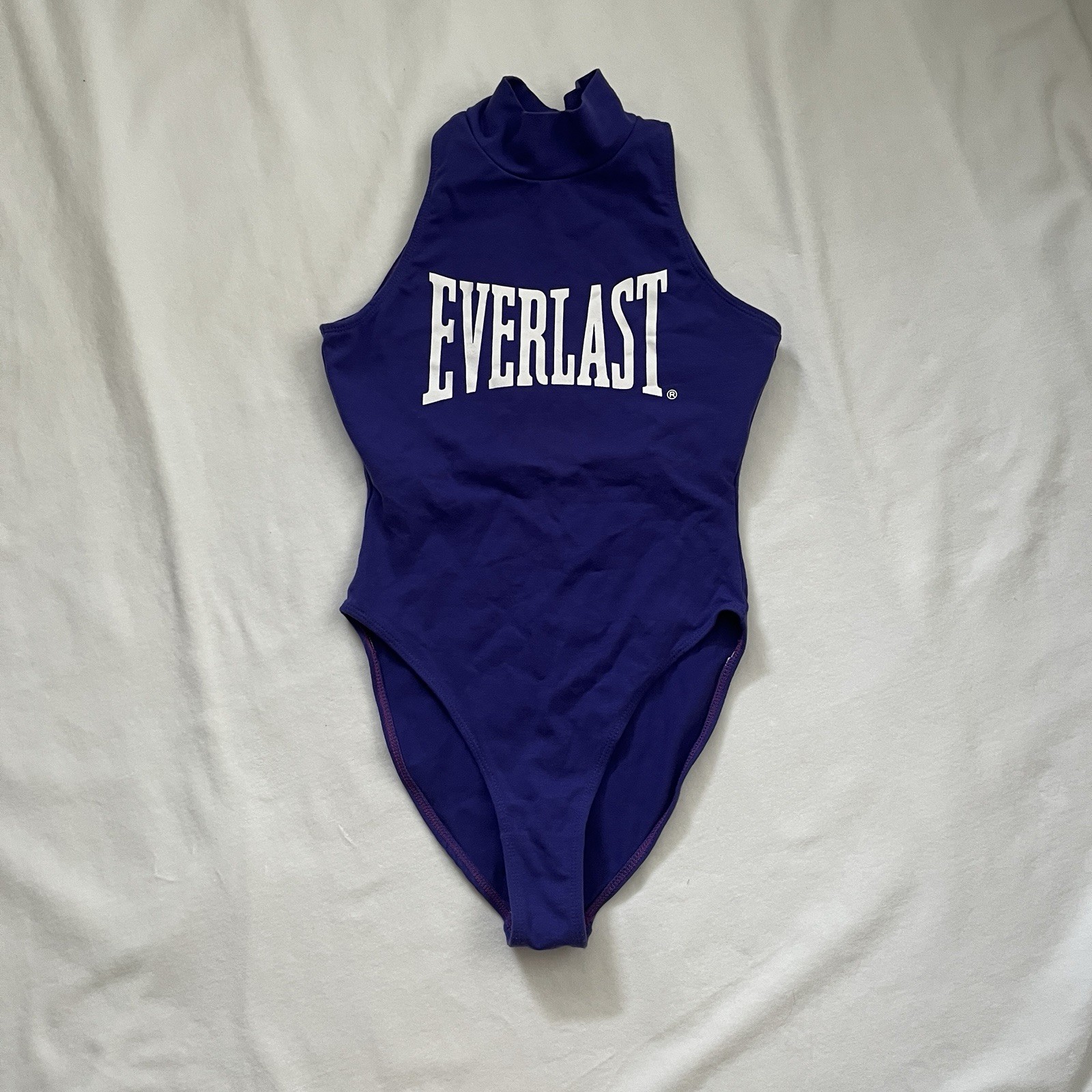 Everlast Womens Purple Racerback Athletic Romper Bodysuit M Activewear Logo