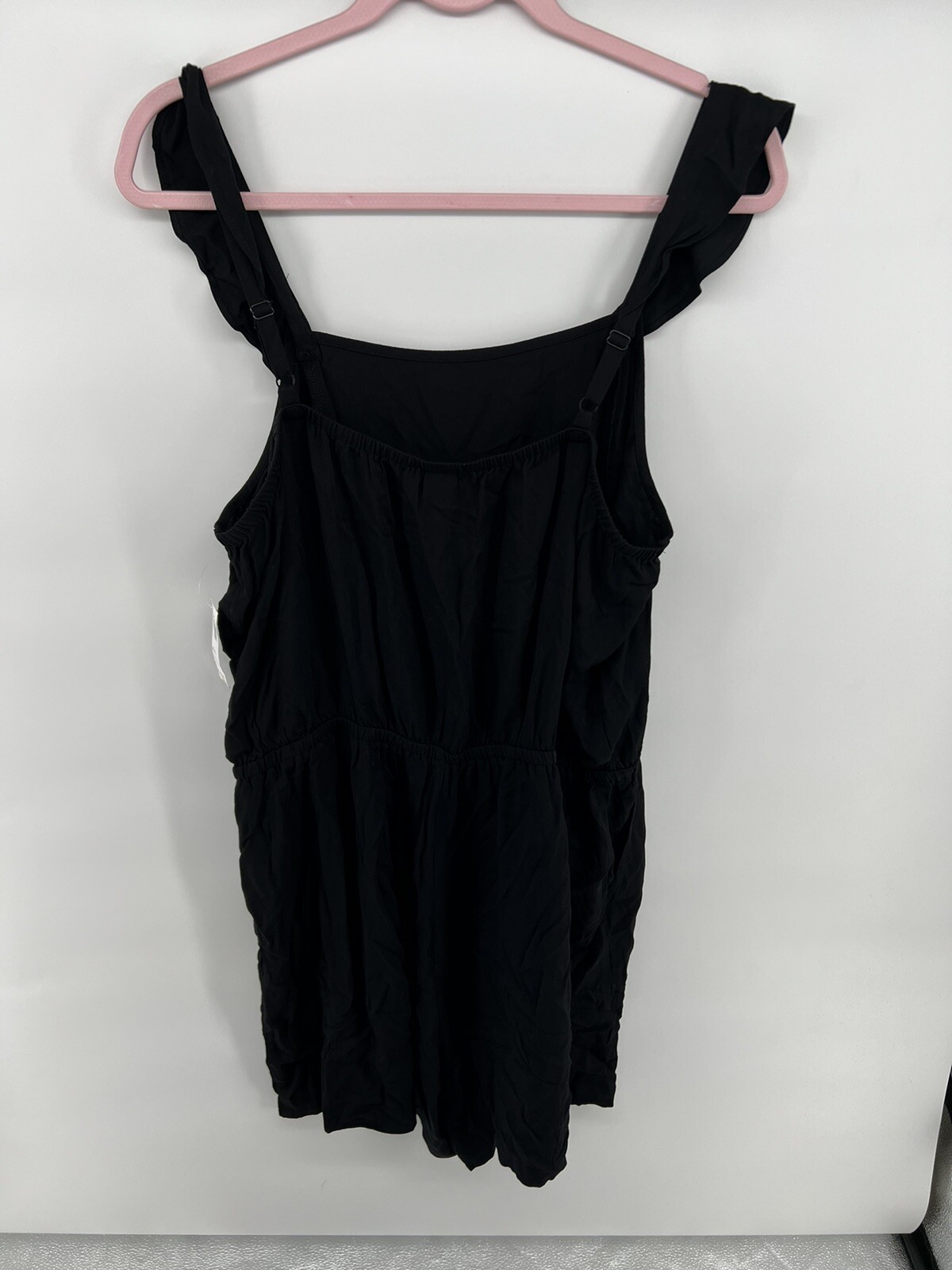 Old Navy Black Spaghetti Strap Romper Size XL 100% Cotton #2