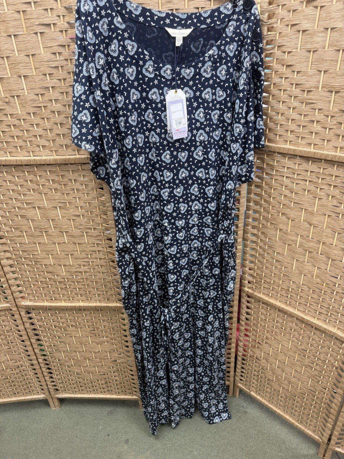 Seasalt Cornwall Westlight Jumpsuit in the “Dandelion Head Maritime” Size 26-28