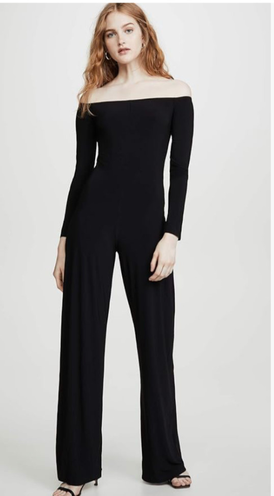 NEW Norma Kamali Long Sleeve Off-Shoulder Jumpsuit SZ: L/40 Original Price $200