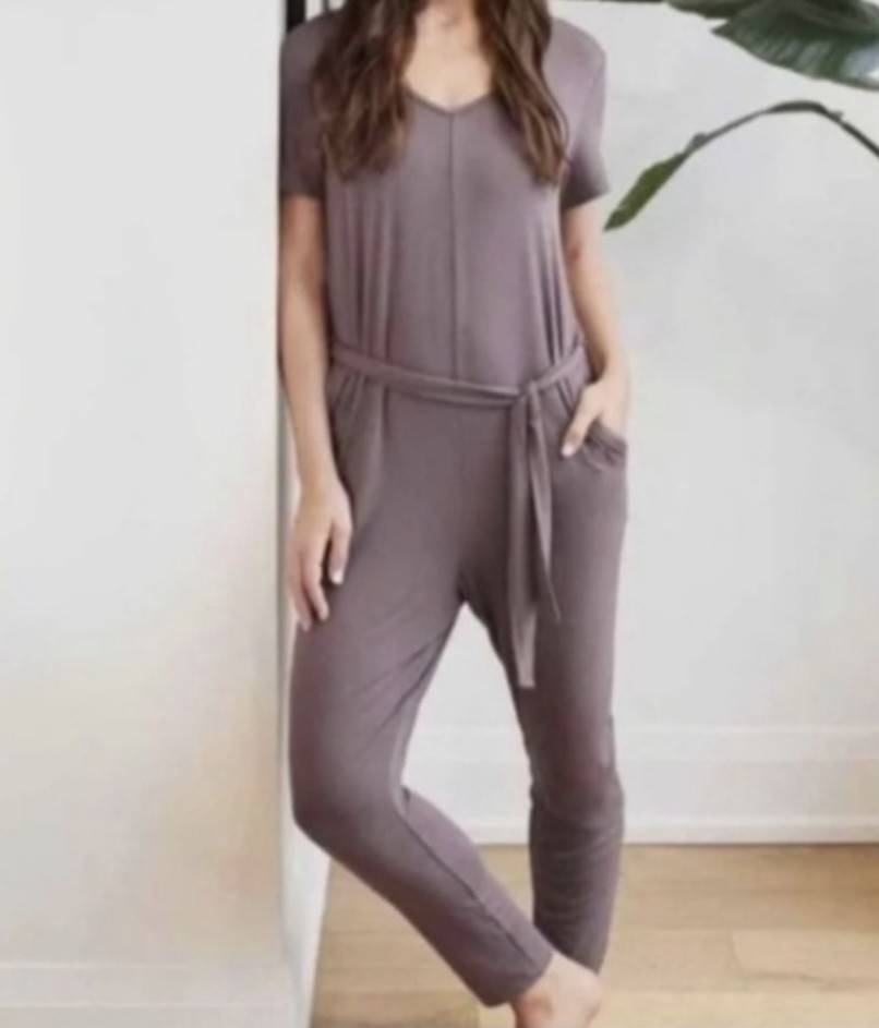 Knix Women’s Violet Dusk Modal Spandex V-Neck Short Sleeve Romper Jumpsuit Sz M