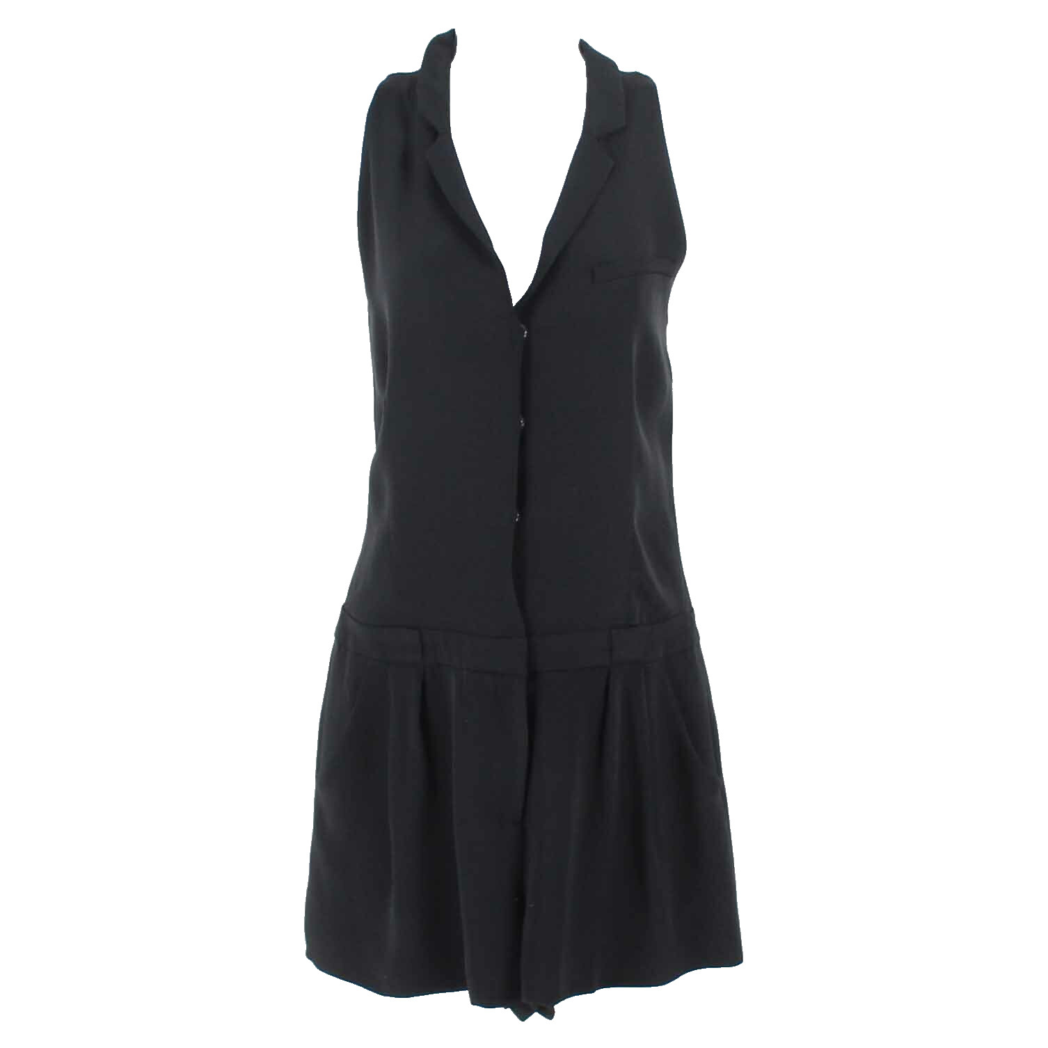 Elizabeth & James Sz 2 x 2.25 Black Lined Snaps Zip 100% Silk Poly Romper