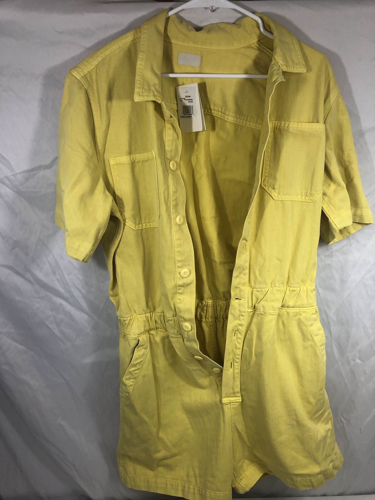 Mother The Springy Short Button-Front Utility Romper Size L