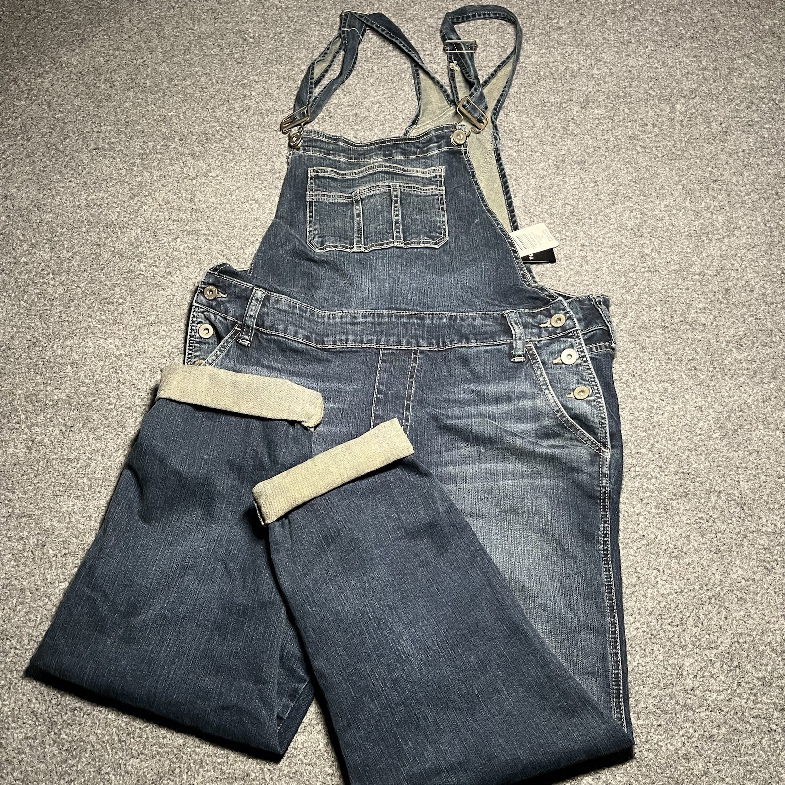 Torrid Overalls Womens 14 Plus Blue Dark Wash Denim Stretch Cotton Blend Outdoor