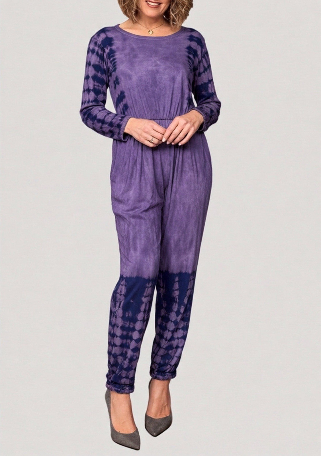GO Couture Purple Tie Dye Jumpsuit Women’s XL