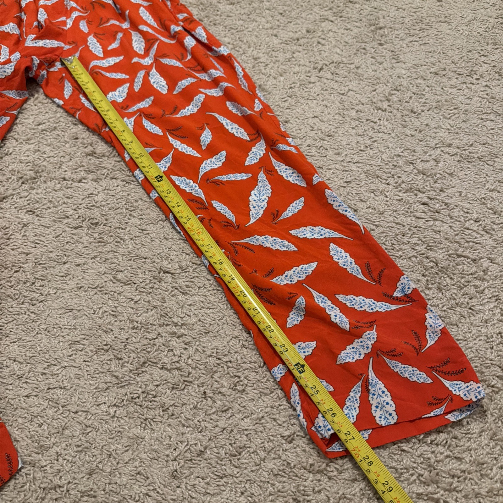 Diane Von Furstenberg Utilitarian Jumpsuit Orange Blue Benji Wrap Tie Size 12