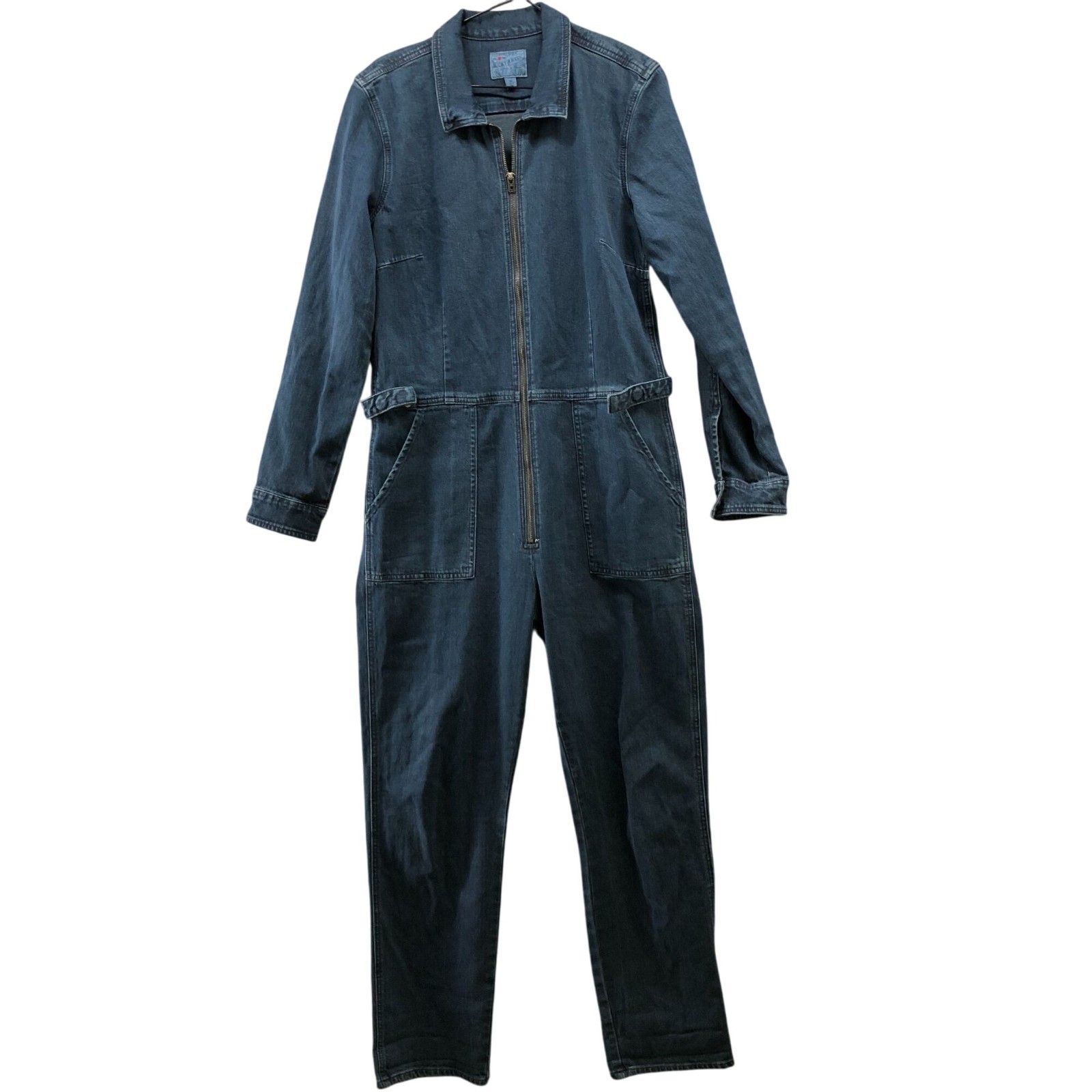 Lucky Brand Denim Aviator Jumpsuit Womens 31 Blue Long Sleeve Dark Wash Utility