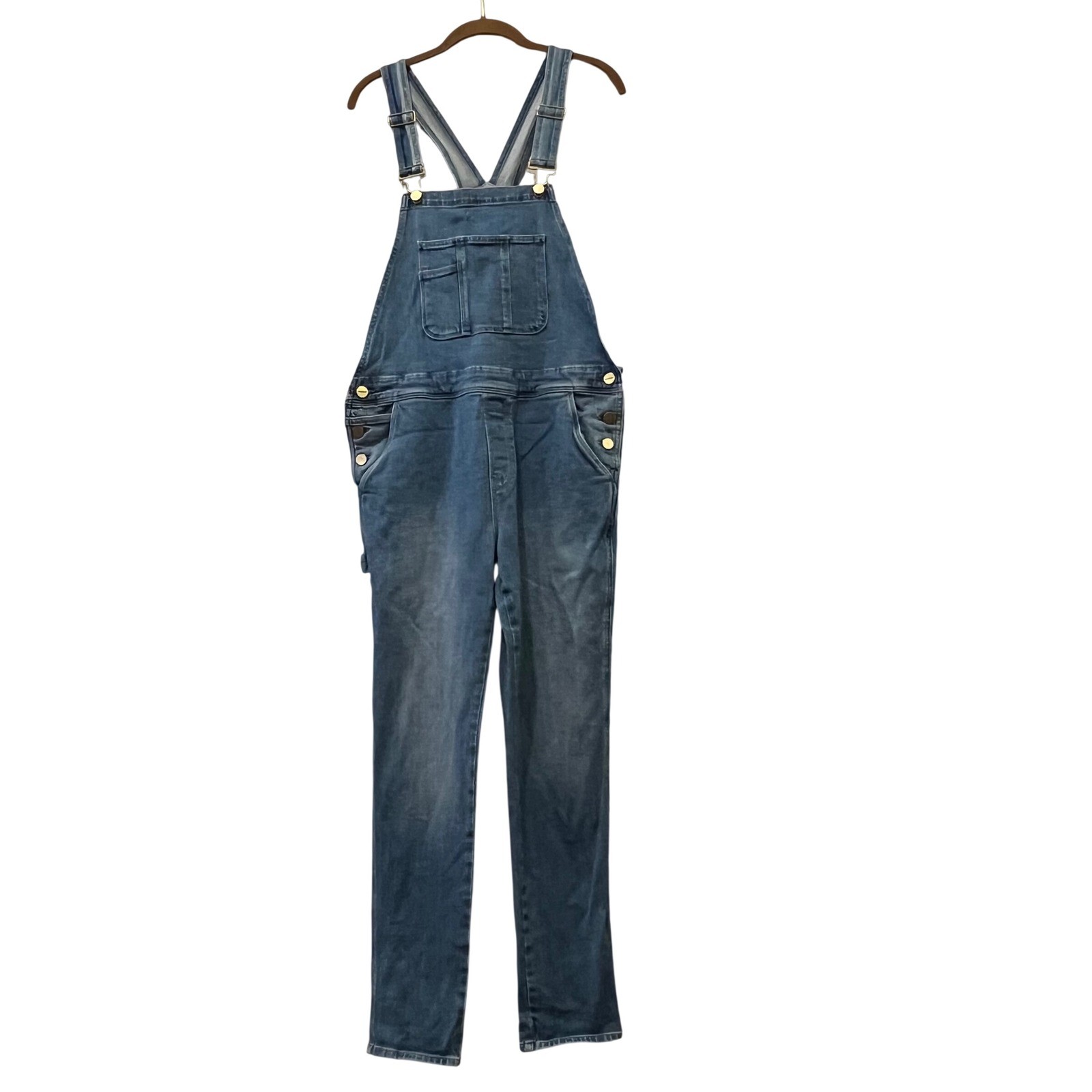 FRAME Denim Le Garcon Crop Boyfriend Overalls Islet Blue Women’s Small Classic