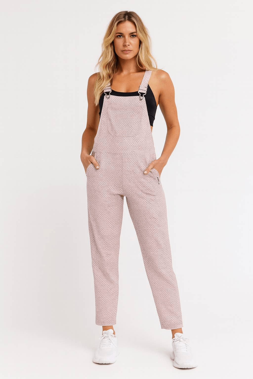Koral Textured Overalls Jumpsuit Small Adjustable Straps Pink NWT
