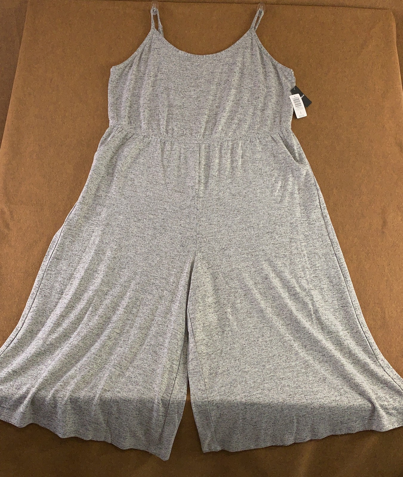 Torrid SuperSoft Womens Size 4X Gray Shimmer Sleeveless Wide Leg Jumpsuit NWT