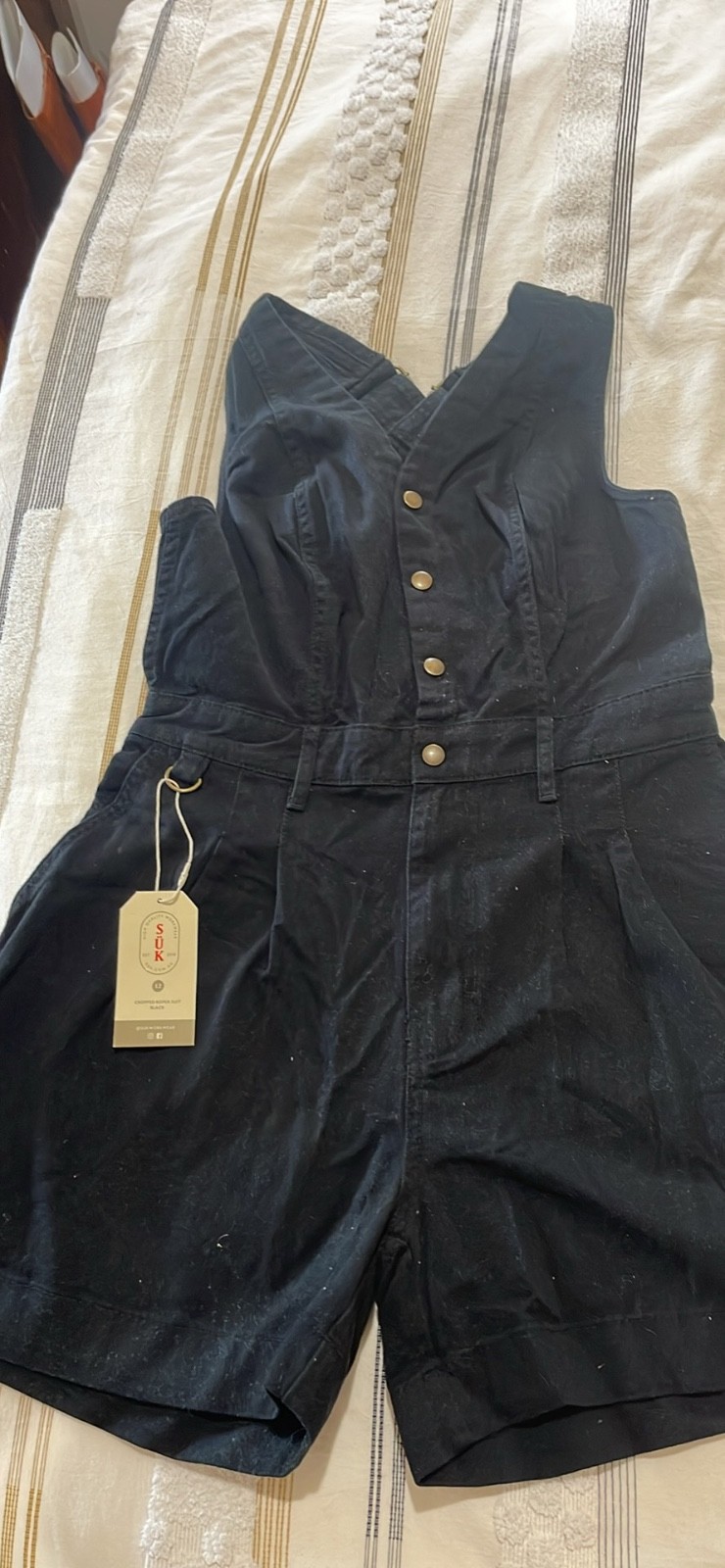 SUK Black Romper Playsuit Size 12