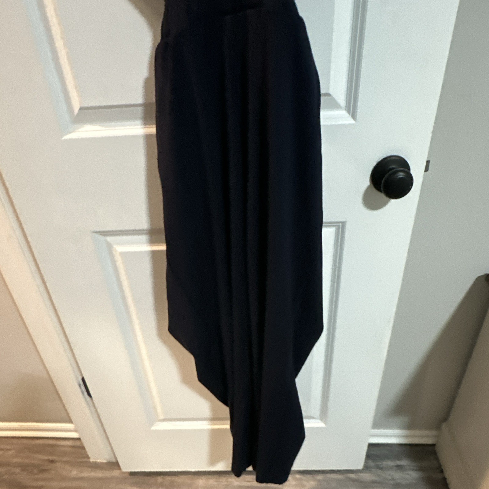 CAbi Navy Blue Solid V-Neck Short Sleeve Jumpsuit One-Piece Women’s L