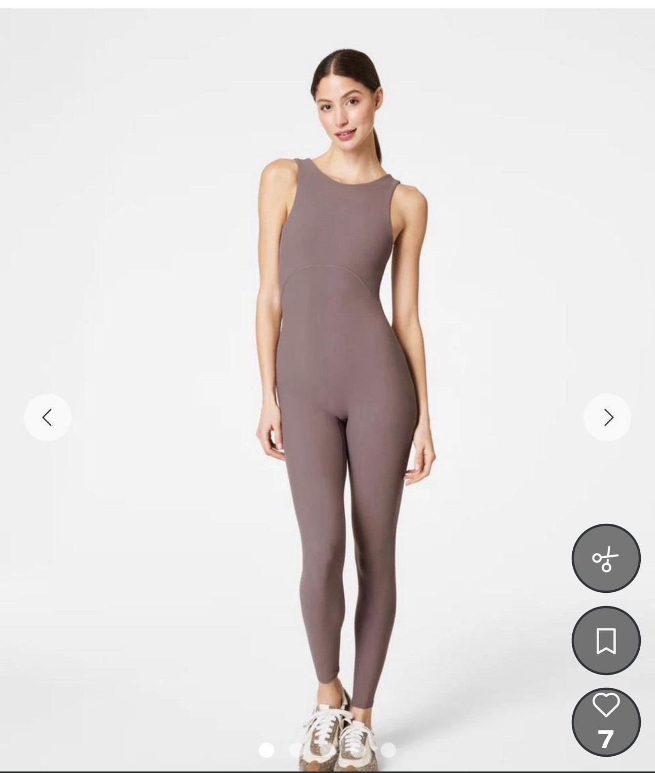 Spanx Full Length Bodysuit Women’s Small Mauve Built In Bra Stretch Soft