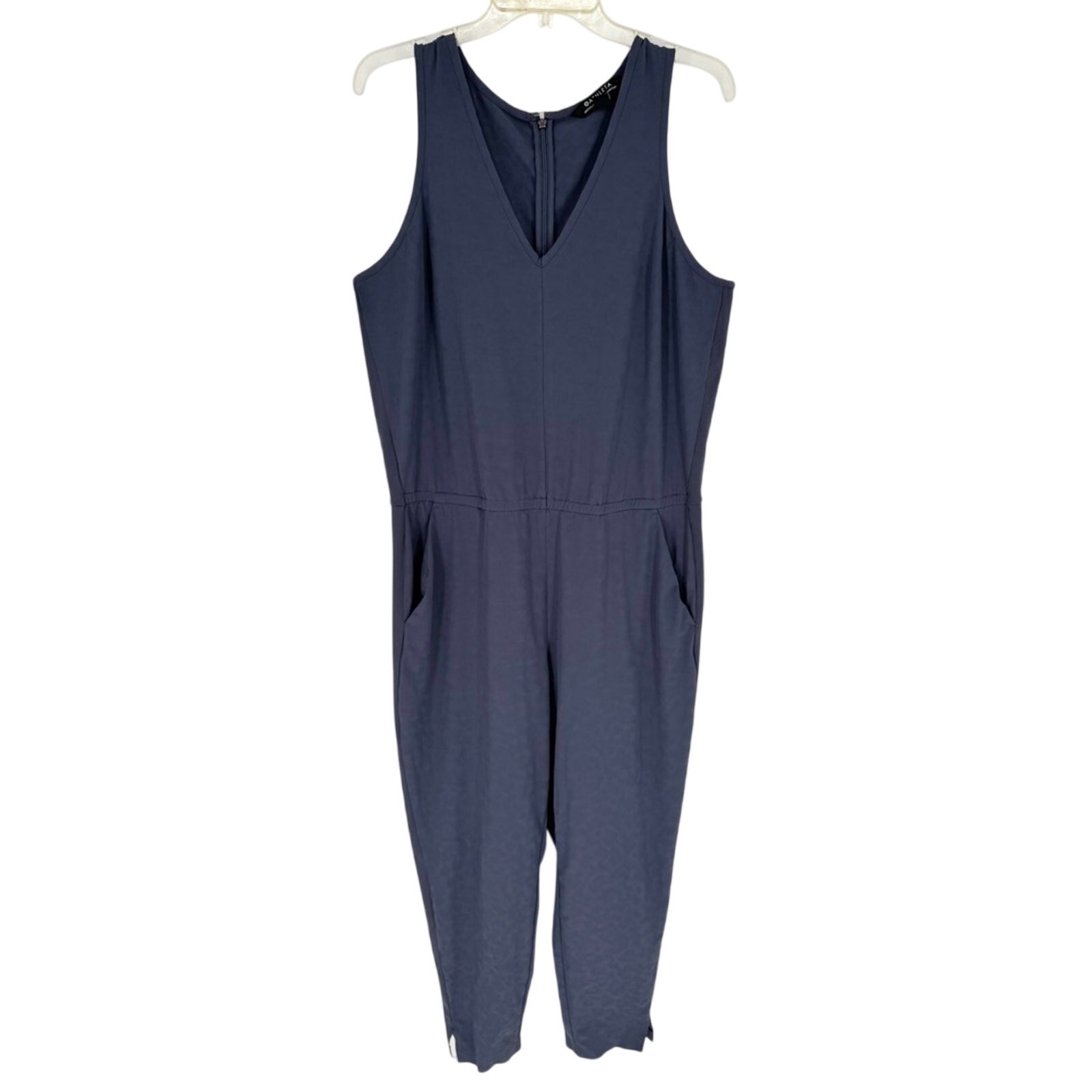 Athleta Brooklyn Leopard Textured Sleeveless Jumpsuit In Medieval Violet Size 16