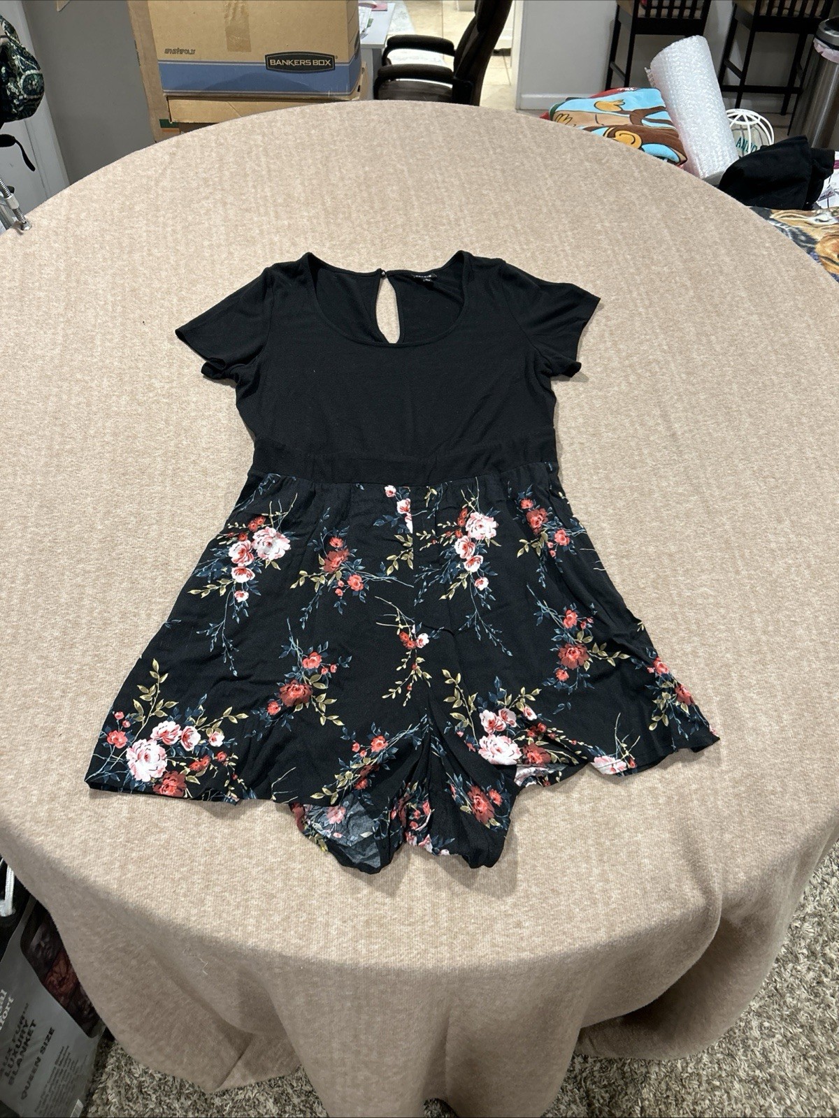 Torrid Black Floral Romper