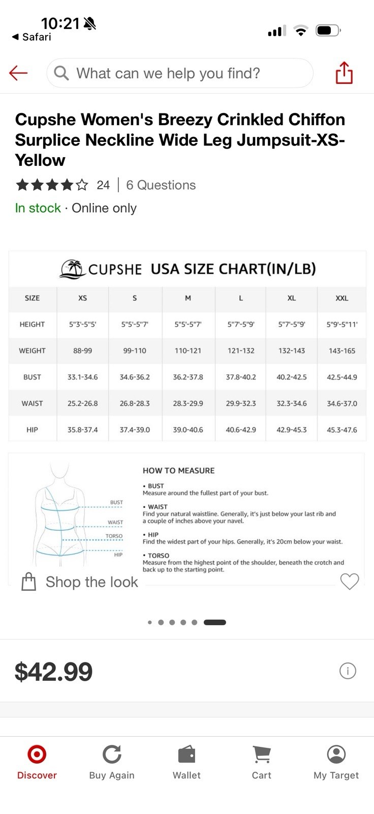 Cupshe Yellow Breezy Crinkled Chiffon Surplice Neckline Wide-Leg Jumpsuit XS