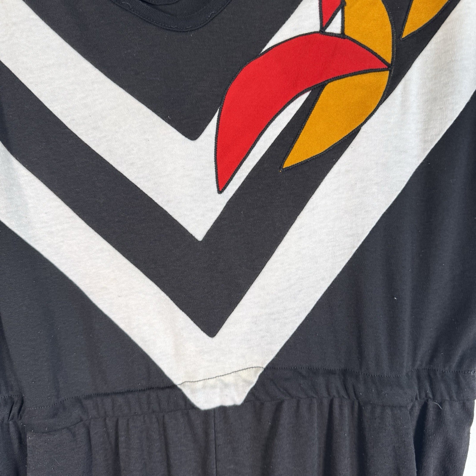 Vtg Dora Originals Retro Chevron Jumpsuit Womens L 70s 80s Graphic USA