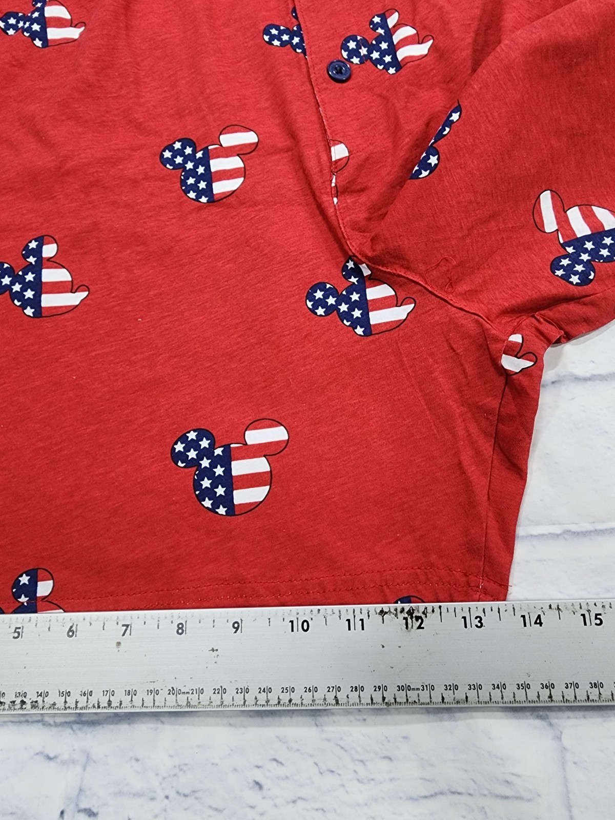 Disney UNISEX SIZE XL Americana Patriotic Romper Mickey Mouse Jumpsuit Red