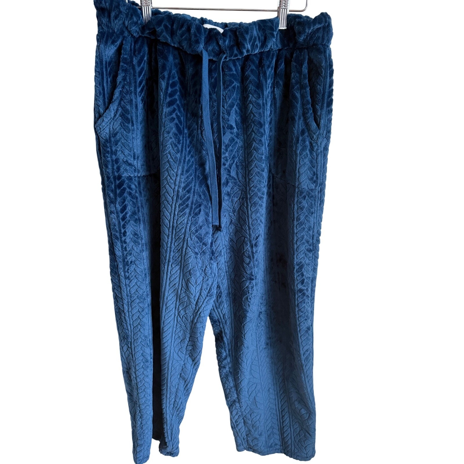 Soft Velour Textured Lounge Pants Plush Cozy Drawstring Waist M Koolaburra UGG