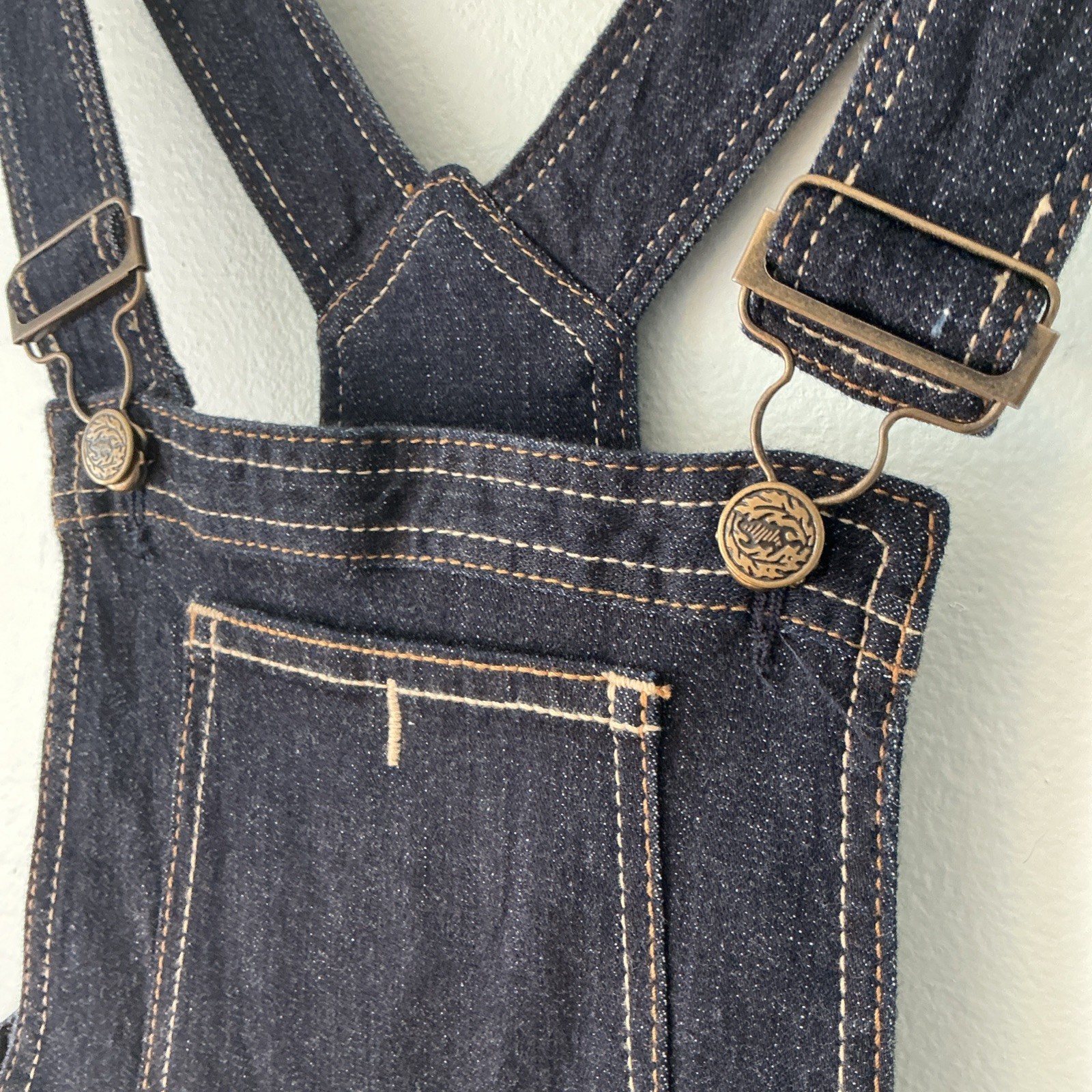 Tatyana Retro Style Dark Denim Skinny Overalls 50s Pinup Womens XS