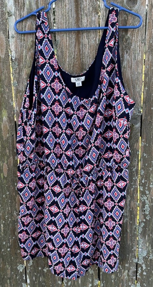 Cato Romper Elastic Waist Bell sleeveless Beach Vacation Cruise Plus Size 26/28W