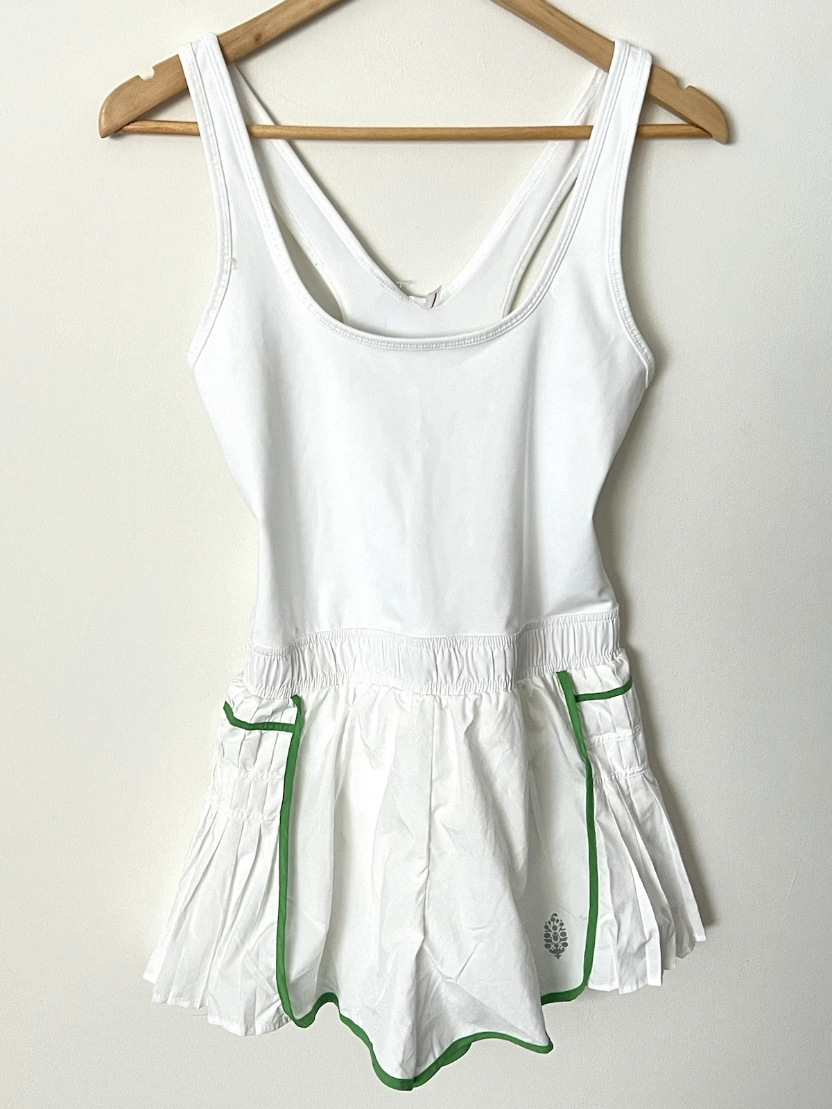 Free People Movement Easy Tiger Tennis Womens M White Shortsie Romper Pickleball