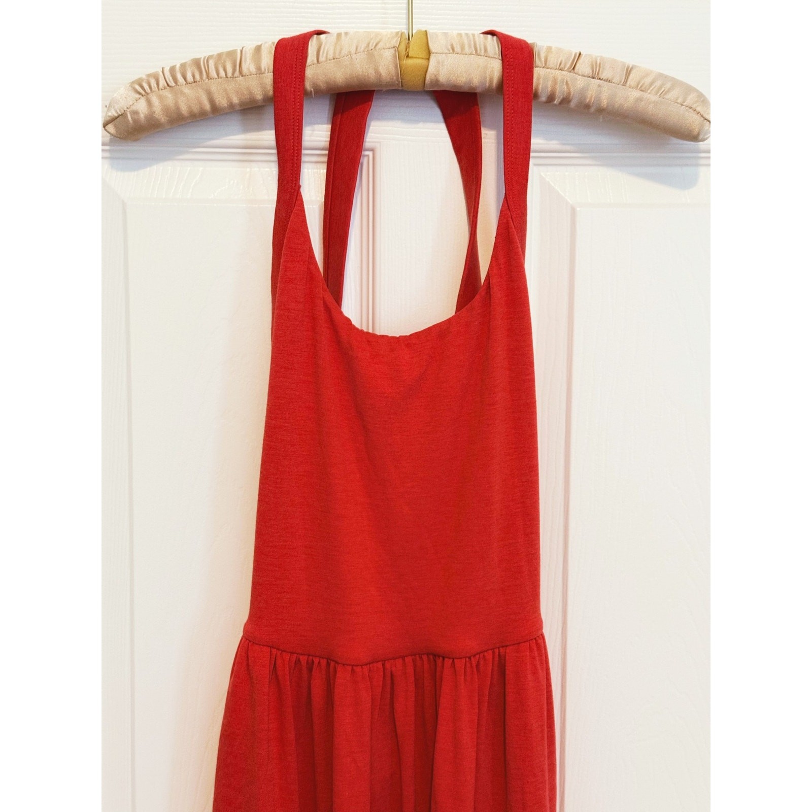 Halara Harem Stretch Jumpsuit Pockets Size XS Red Lightweight Boho Resort Casual