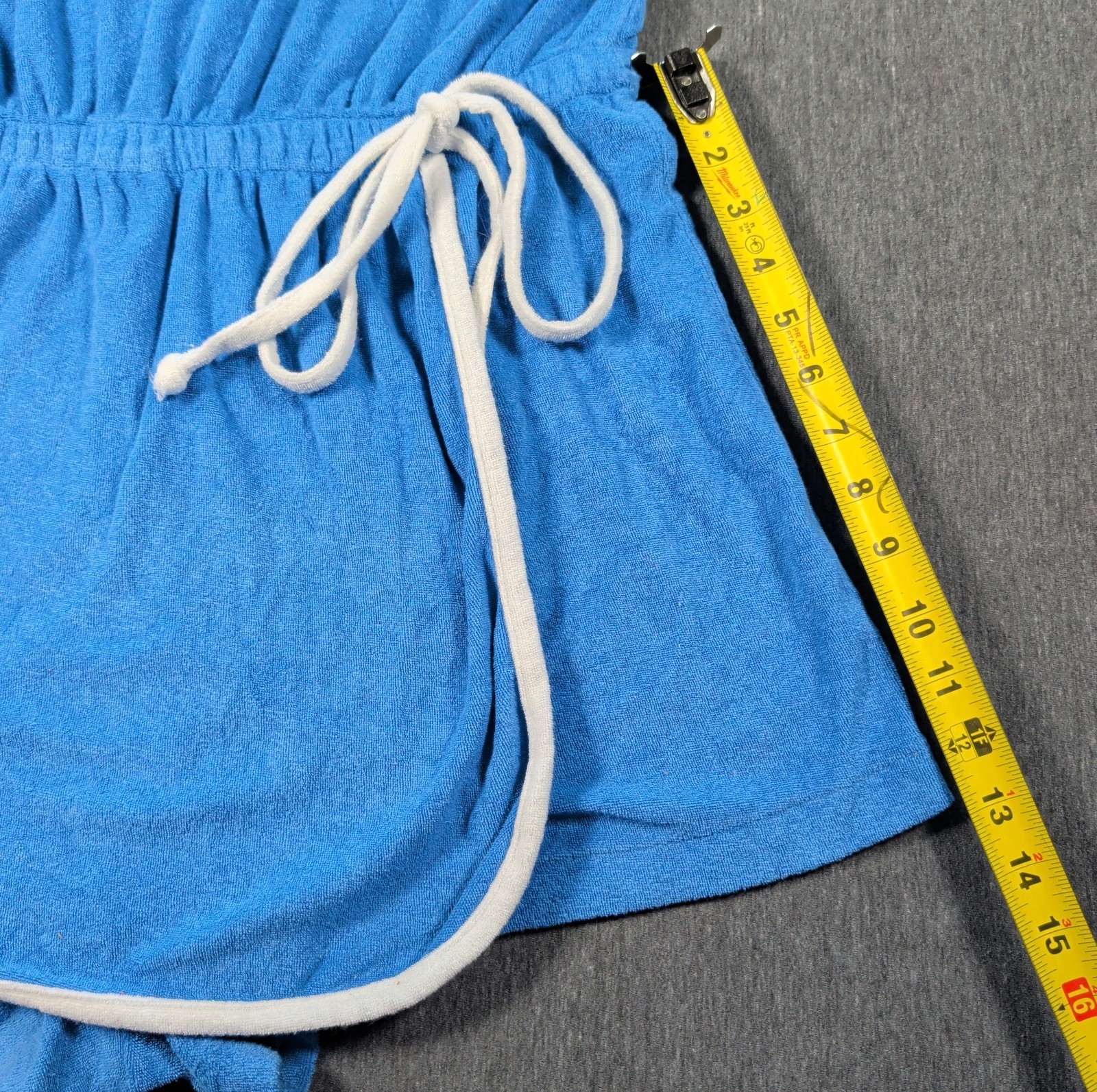 Vtg 80s Collections Etc Size Large Light Blue Terry Cloth Beach House Romper EUC