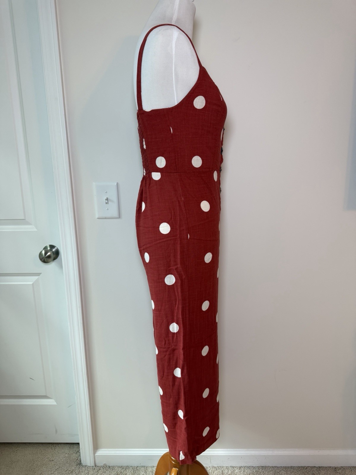 Primark Overall Jumper Polka Dot Red Women’s Sz 6 Crop Jumpsuit NWT