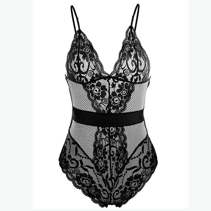 Sexy Womens V neck Lace Bodysuit Leotard Babydoll Sleepwear Lingeries Thongs