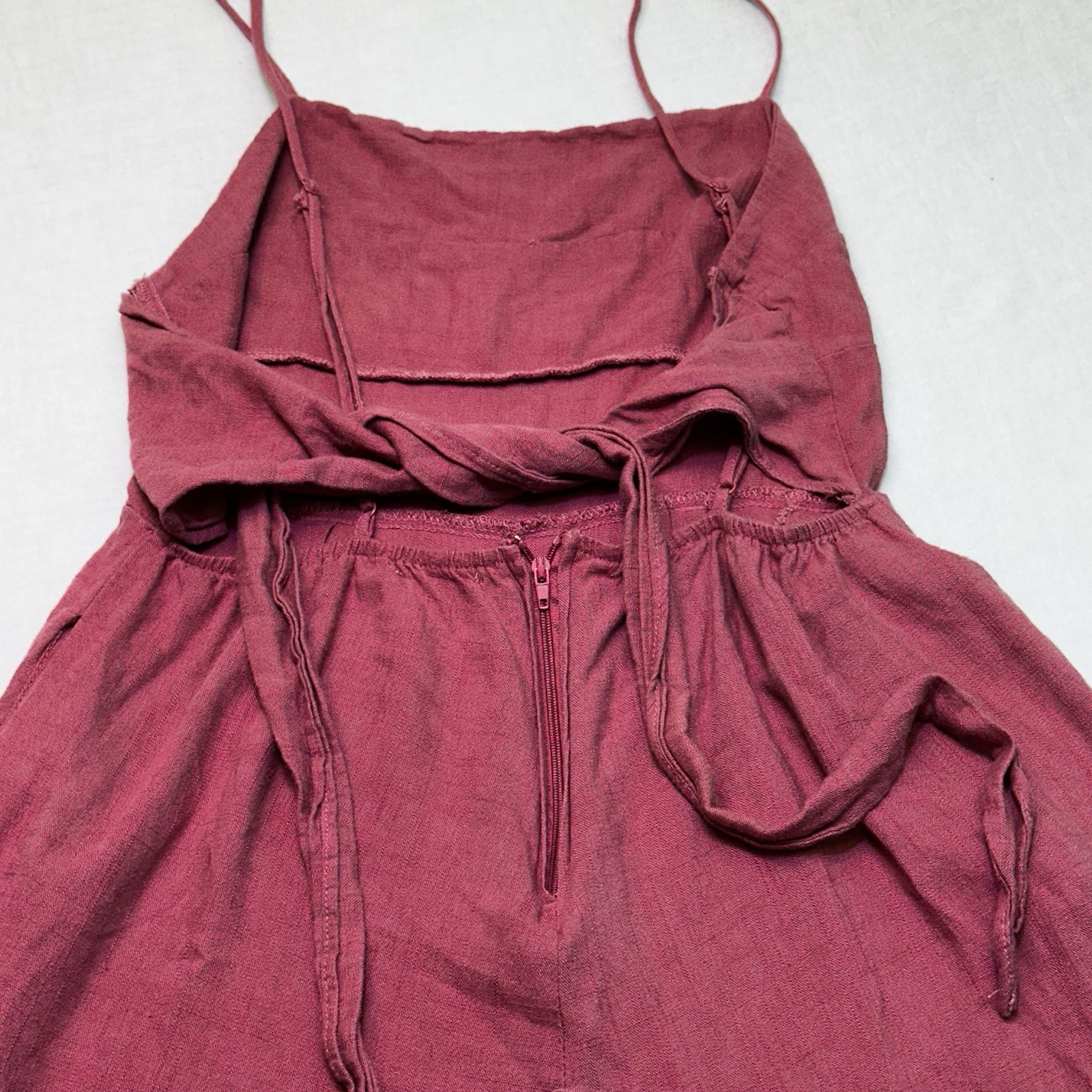 Francesca’s Audrey Parks Women’s Medium Maroon Sleeveless Pants Jumpsuit