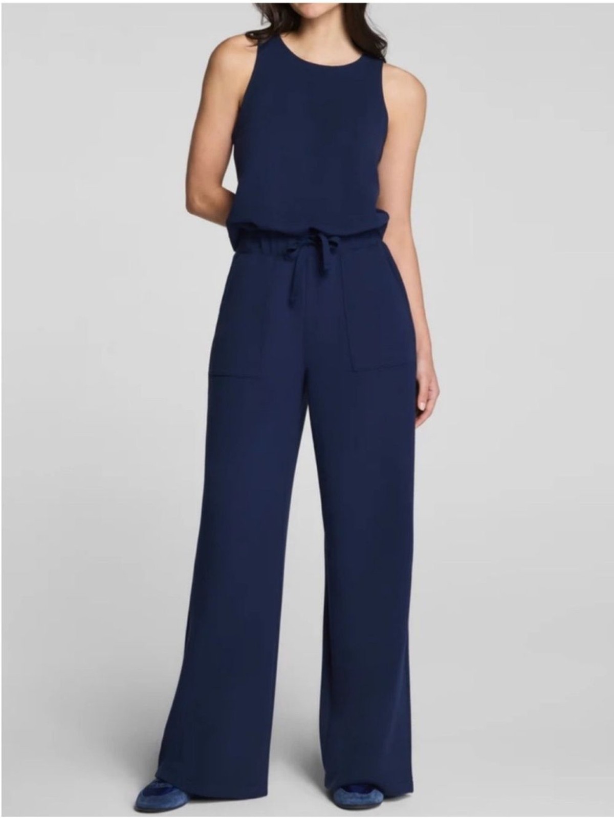 Spanx Airessentials French Rib Jumpsuit in Timeless Navy Blue
