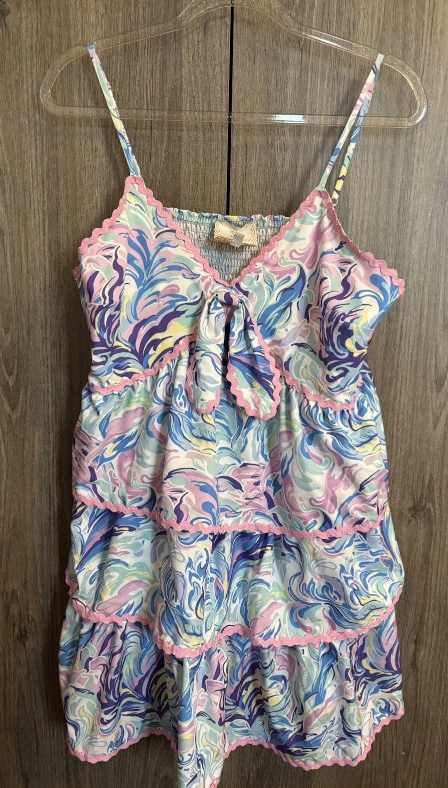 Simply Southern Collection Women’s XL Abstract Multicolor Ruffle Dress