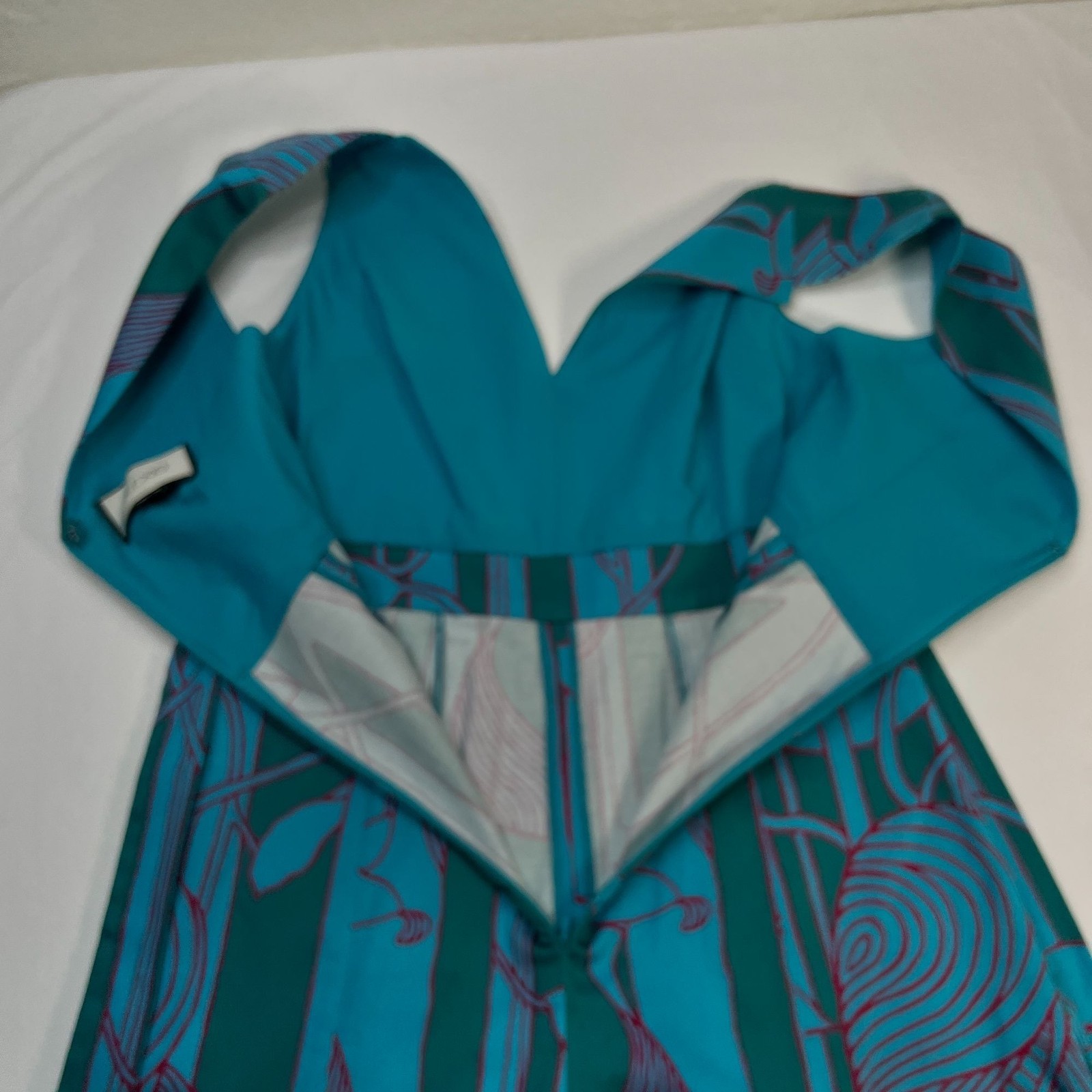 Alexis Cerelia Abstract Floral Jumpsuit Blue Green Wide Leg Cropped Sleeveless S