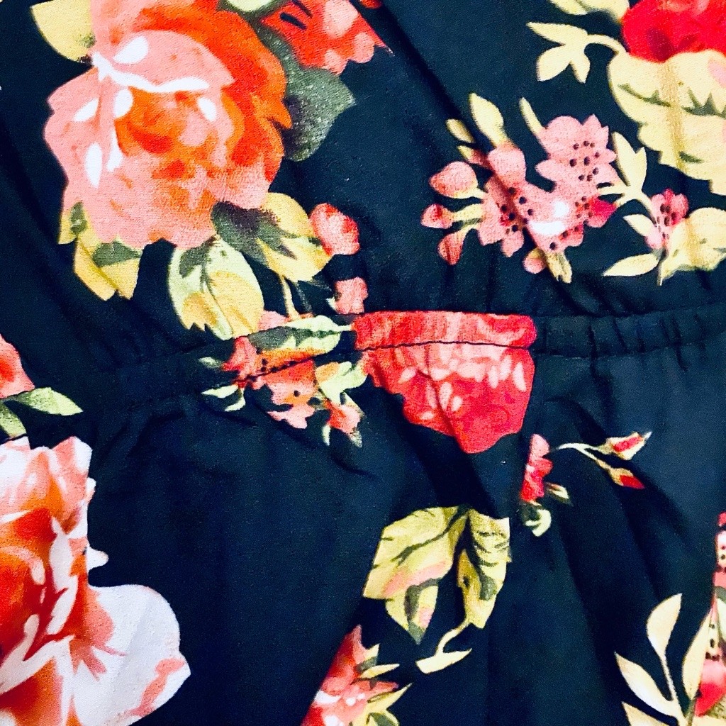 Black Floral Romper NWOT