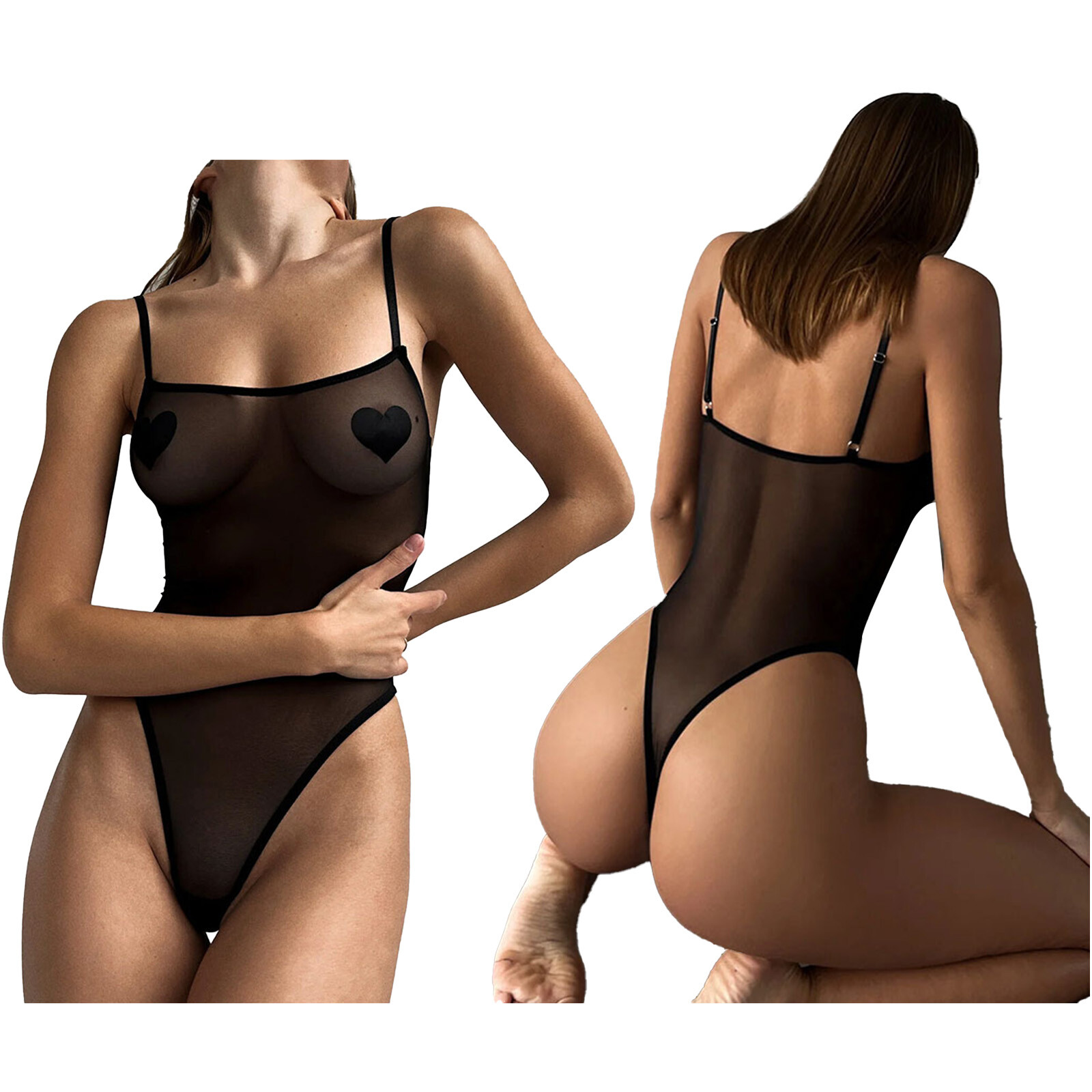 Womens Leotard High Cut Bodysuit Nightgown Lingerie One-Piece Playsuit Teddy