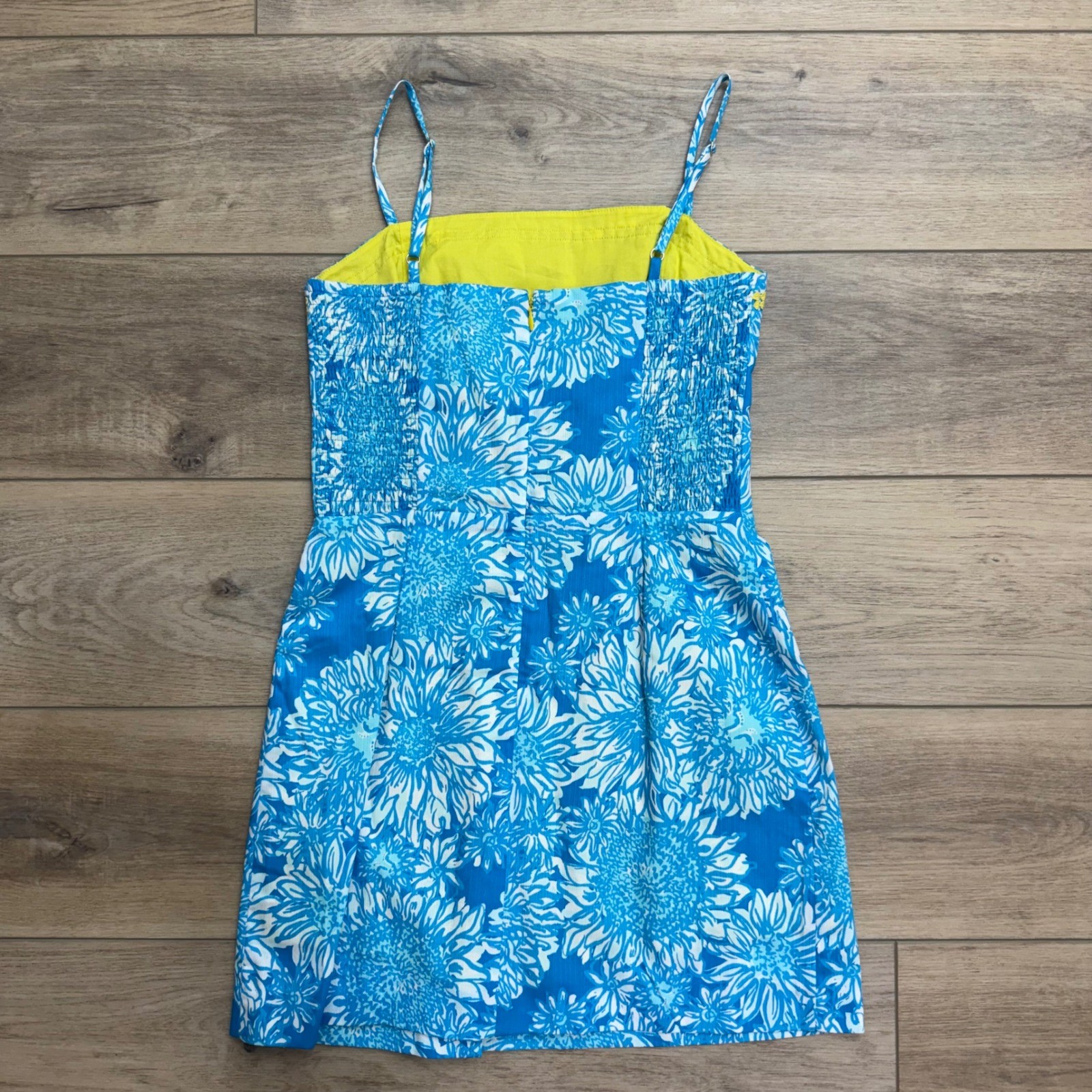 Lilly Pulitzer Jesse Romper 4 In The Sun Blue Sunflower Print Skort Dress Trim