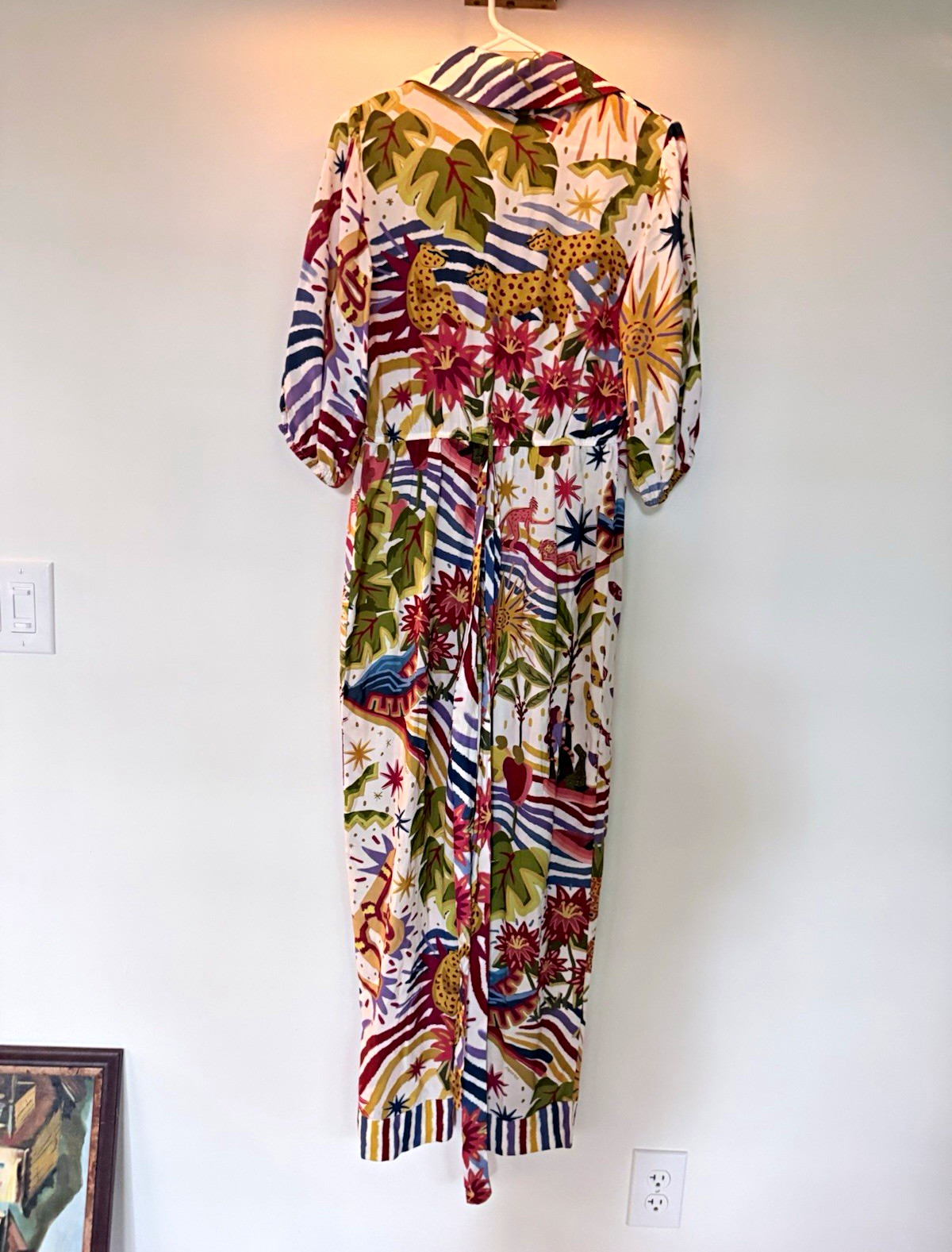 FARM Multicolor Floral Collared 3/4 Sleeve Jumpsuit One-Piece Size M